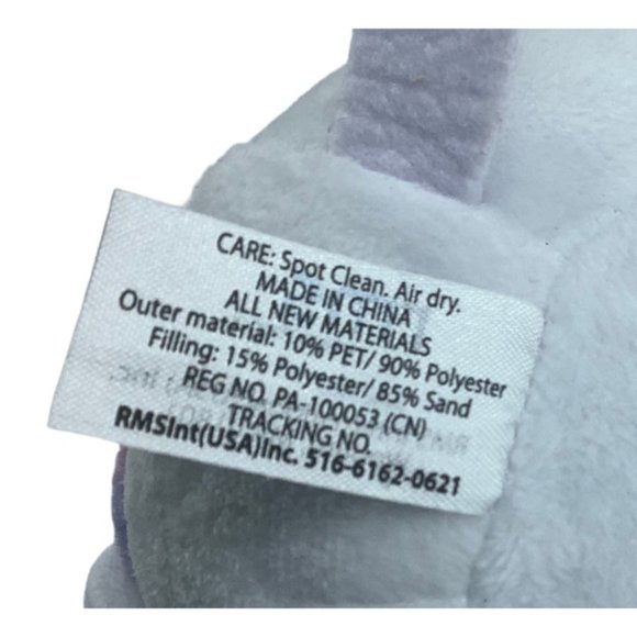 White Bear Sequin Tummy Belly Rainbow Silver Sand Filled 6" RMS International - Picture 5 of 7